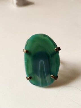 Green Agate Statement Ring